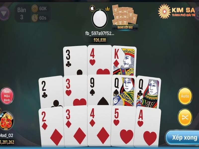 Cách binh theo kiểu thùng, sảnh,cù lũ hay tan bài tại Kimsa